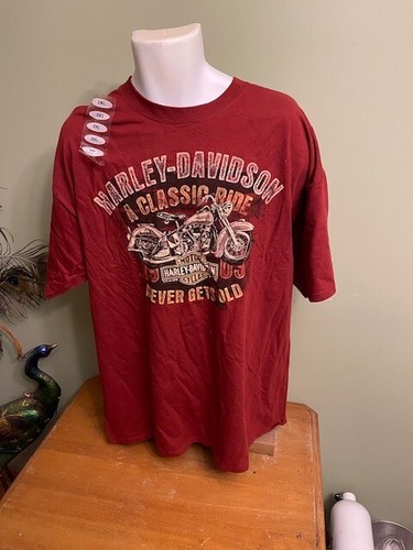 Harley davidson red shirt - t,